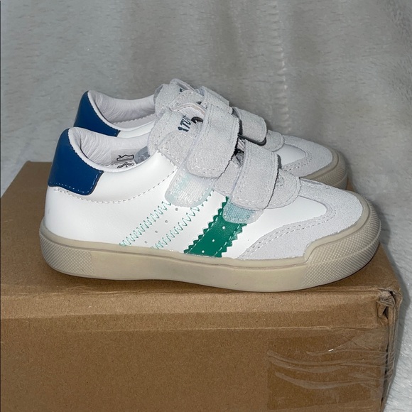 NWT NATURINO RIBY VL. Suede and leather sneakers, White-Green - Picture 10 of 15